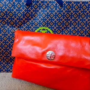NWT Coral Tory Burch Crossbody / Clutch.  2 In 1, with gift bag